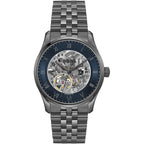 Hugo Boss Principle 1514254 Automatic Skeleton Blue Dial Gunmetal Stainless Steel Men's Watch