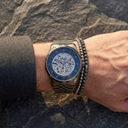 Hugo Boss Principle 1514254 Automatic Skeleton Blue Dial Gunmetal Stainless Steel Men's Watch