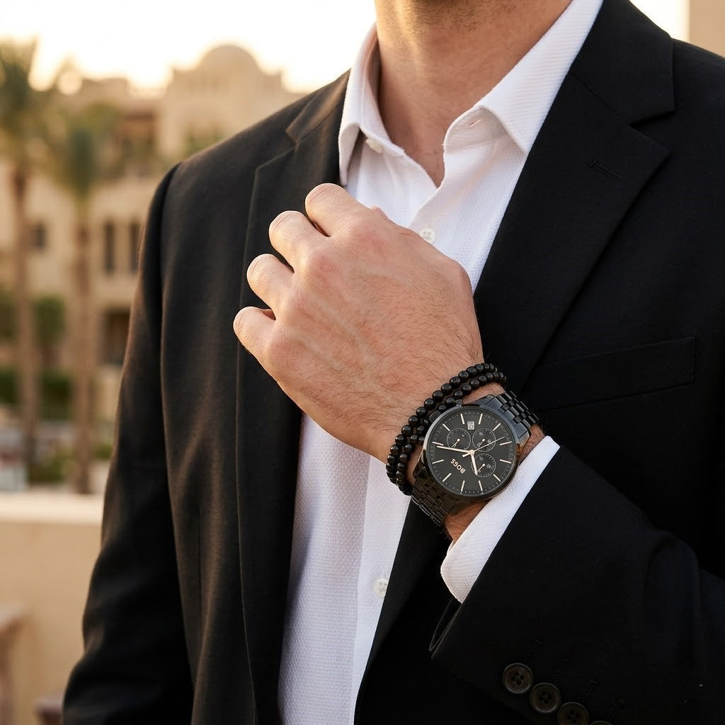 Hugo Boss Avery 1514256 Chronograph Black Dial All-Black Stainless Steel Men's Watch