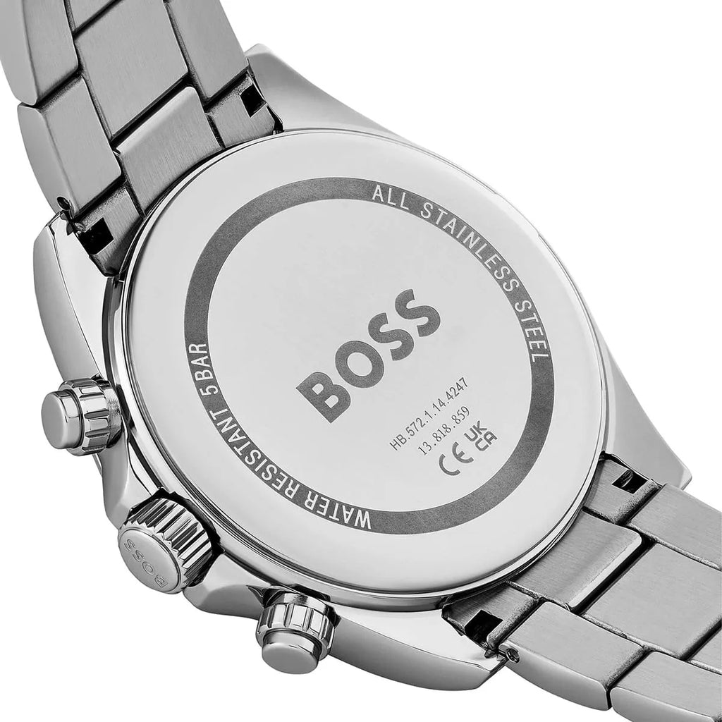 Hugo Boss Hero Chronograph 1514267 Silver Case Black Dial Men's Watch
