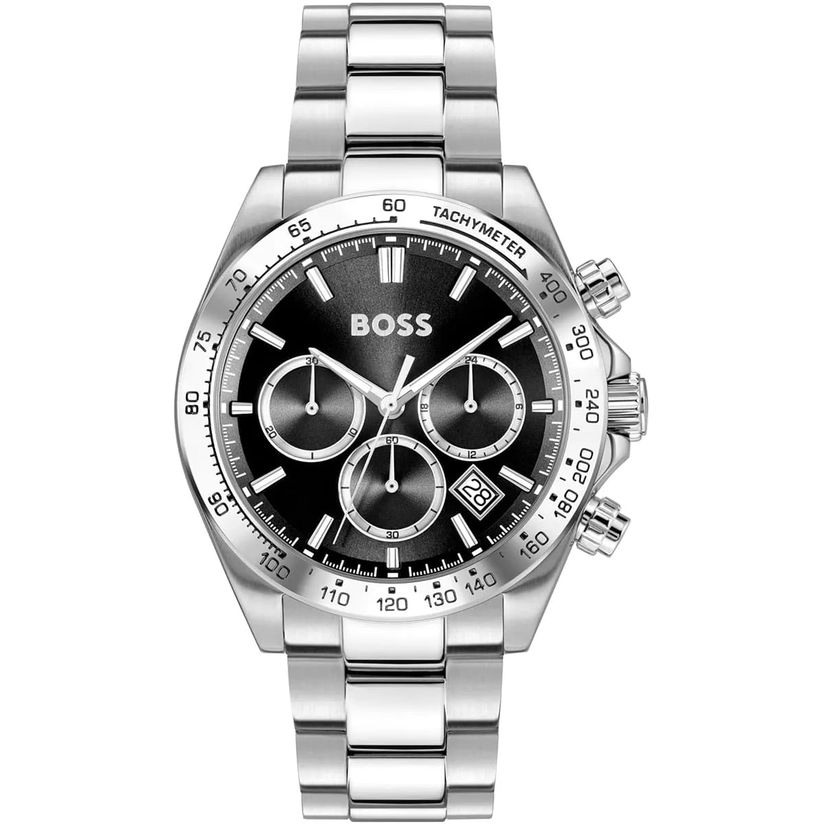 Hugo Boss Hero Chronograph 1514267 Silver Case Black Dial Men's Watch