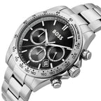 Hugo Boss Hero Chronograph 1514267 Silver Case Black Dial Men's Watch