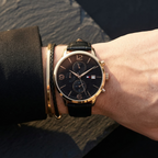 Tommy Hilfiger Liam 1710358 Gold Case Black Dial Black Leather Men's Watch