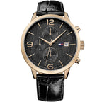 Tommy Hilfiger Liam 1710358 Gold Case Black Dial Black Leather Men's Watch
