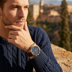 Tommy Hilfiger Liam 1710359 Gold Case Blue Dial Brown Leather Men's Watch