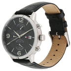 Tommy Hilfiger Liam 1710361 Silver Case Gray Dial Black Leather Men's Watch