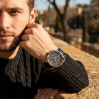 Tommy Hilfiger Liam 1710361 Silver Case Gray Dial Black Leather Men's Watch