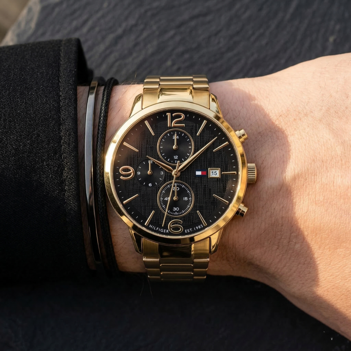 Tommy Hilfiger Liam 1710362 Gold-Tone Black Dial Men's Watch