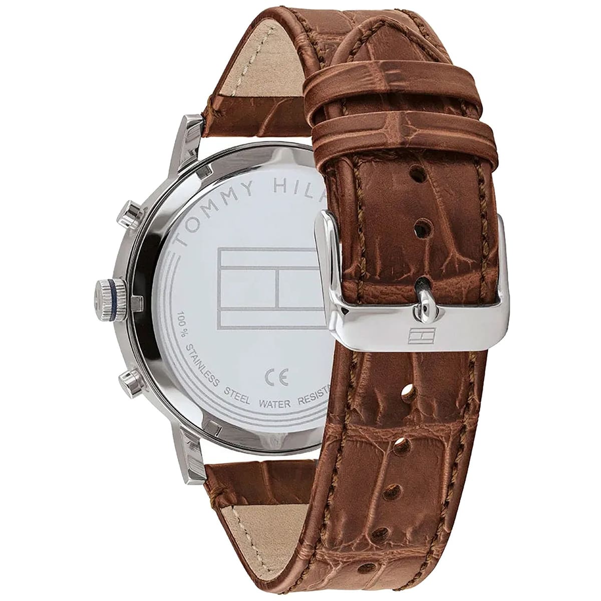 1710393 Tommy Hilfiger Evan Men's Chronograph Watch - Blue Dial - Brown Leather Strap -