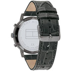 1710395 Tommy Hilfiger Evan Men's Chronograph Watch - Black Dial - Black Leather Strap -
