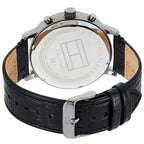 1710395 Tommy Hilfiger Evan Men's Chronograph Watch - Black Dial - Black Leather Strap -