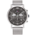 Tommy Hilfiger Evan 1710396 Silver Mesh Gunmetal Gray Dial Men's Watch