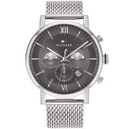 Tommy Hilfiger Evan 1710396 Silver Mesh Gunmetal Gray Dial Men's Watch