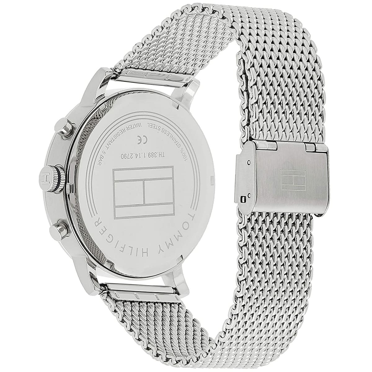 Tommy Hilfiger Evan 1710396 Silver Mesh Gunmetal Gray Dial Men's Watch