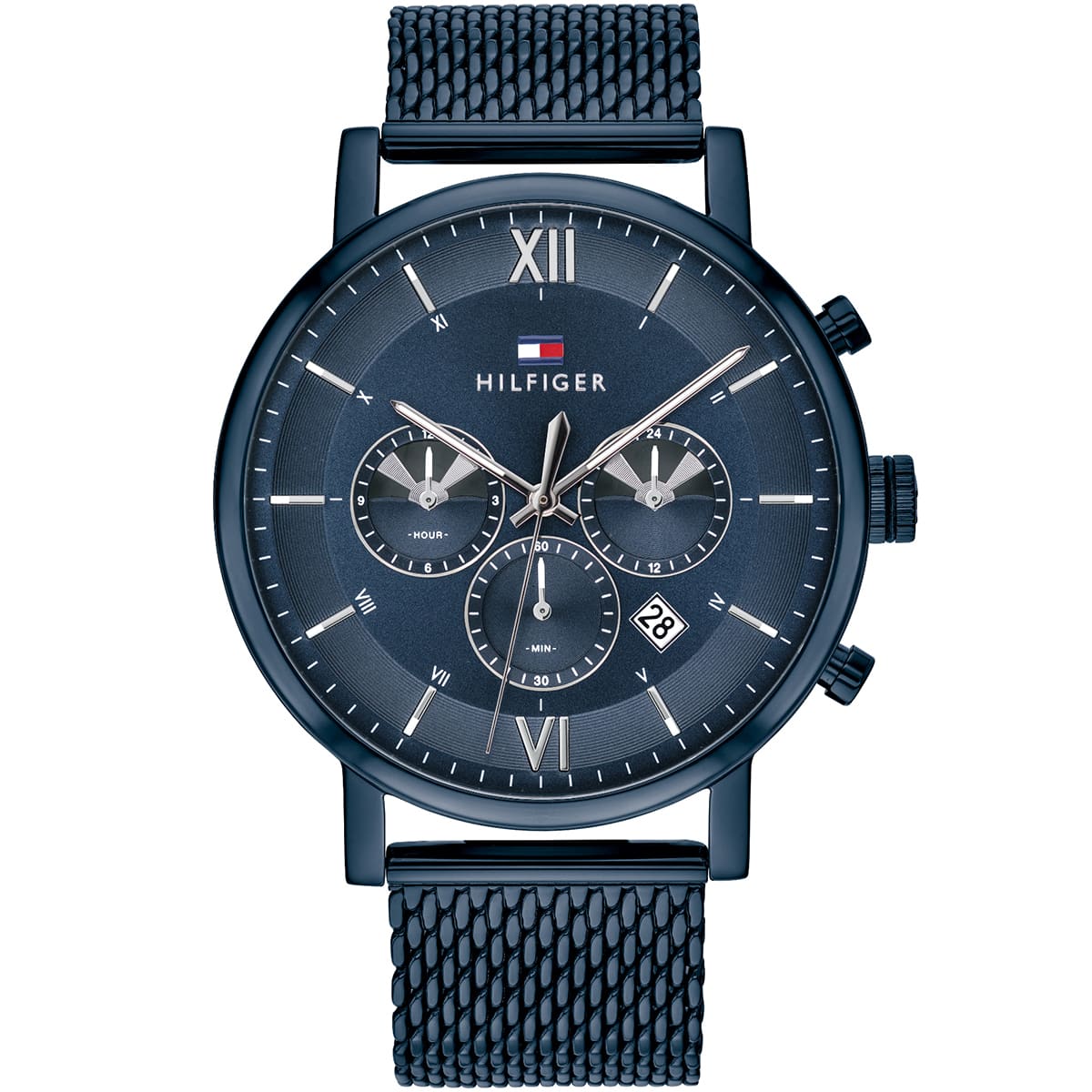 Tommy Hilfiger Evan 1710397 Full Navy Blue Mesh Chronograph Men's Watch