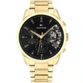 Tommy Hilfiger Damon 1710447 Multi-Function Black Dial Men's Gold-Tone Watch