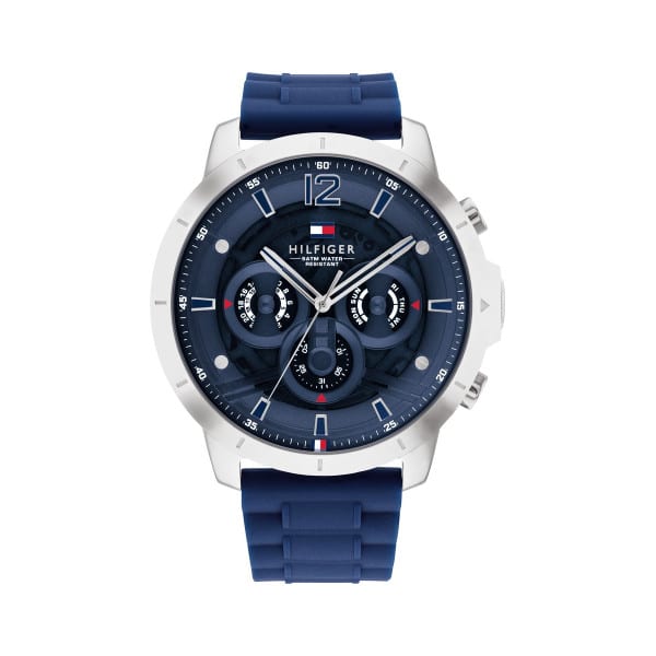 Tommy Hilfiger Kyle 1710489 Multi-Function Blue Dial Men's Blue Rubber Watch