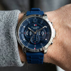 Tommy Hilfiger Kyle 1710489 Multi-Function Blue Dial Men's Blue Rubber Watch