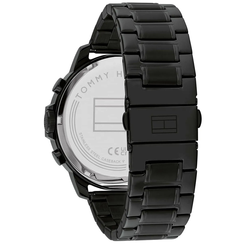 Tommy Hilfiger Kyle 1710494 Multi-Function Black Dial Men's Black Steel Watch
