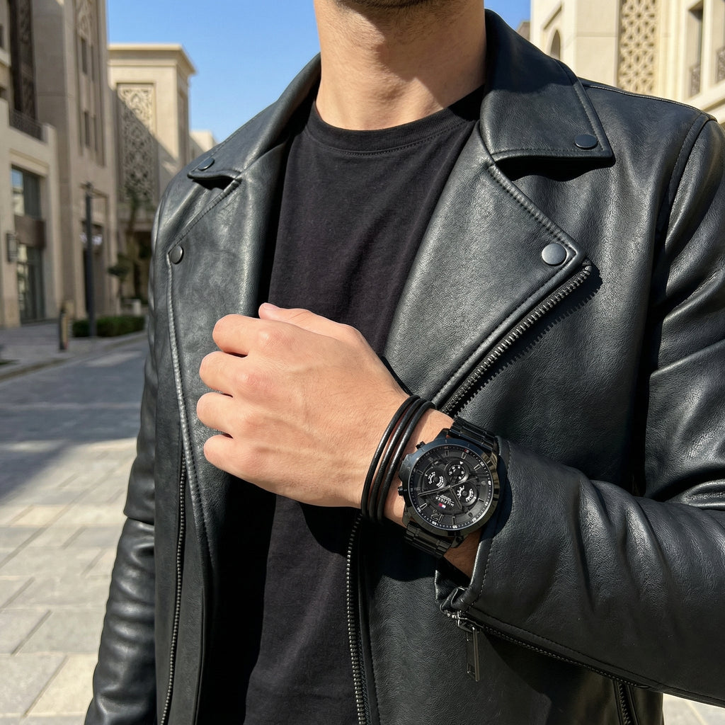 Tommy Hilfiger Kyle 1710494 Multi-Function Black Dial Men's Black Steel Watch