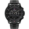Tommy Hilfiger Kyle 1710494 Multi-Function Black Dial Men's Black Steel Watch