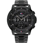 Tommy Hilfiger Kyle 1710494 Multi-Function Black Dial Men's Black Steel Watch