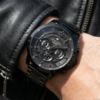 Tommy Hilfiger Kyle 1710494 Multi-Function Black Dial Men's Black Steel Watch