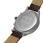 Tommy Hilfiger Weston 1710501 Two-Tone Silver Dial Men's Brown Leather Watch