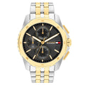 Tommy Hilfiger Walker 1710621 Multi-Function Black Dial Men's Two-Tone Watch