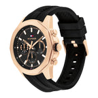 Tommy Hilfiger Lars  1710650 Rose Gold Black Dial Black Rubber Men's Watch