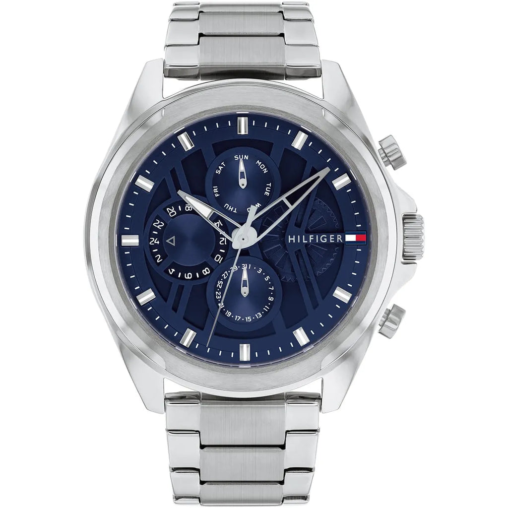 Tommy Hilfiger Jax 1710656 Silver Navy Blue Dial Metal Men's Watch