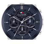 Tommy Hilfiger Henry 1710684 Silver Blue Skeleton Dial Metal Men's Watch