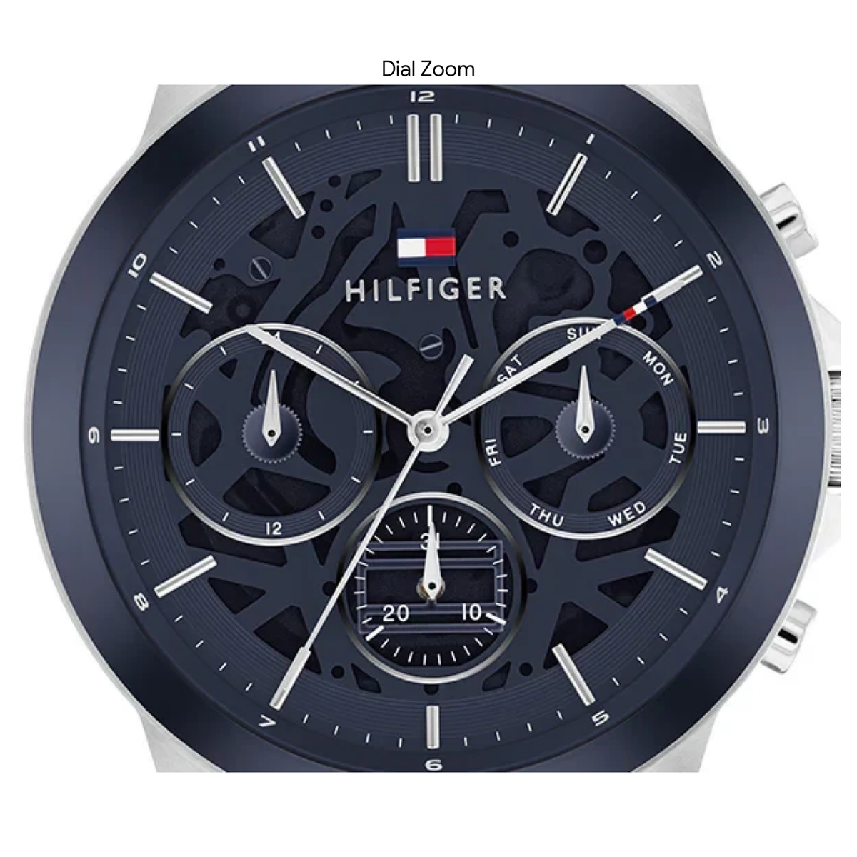 Tommy Hilfiger Henry 1710684 Silver Blue Skeleton Dial Metal Men's Watch