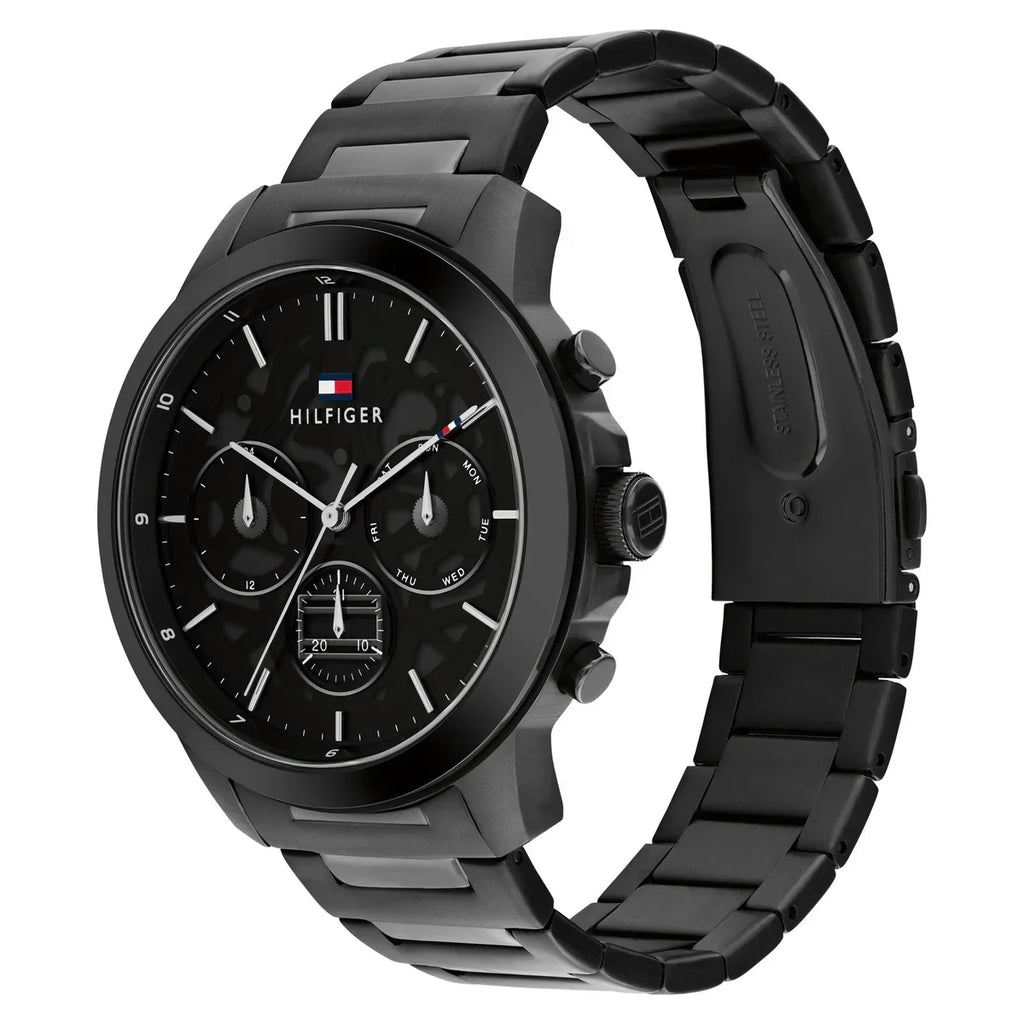 Tommy Hilfiger Henry 1710685 All Black Skeleton Dial Metal Men's Watch