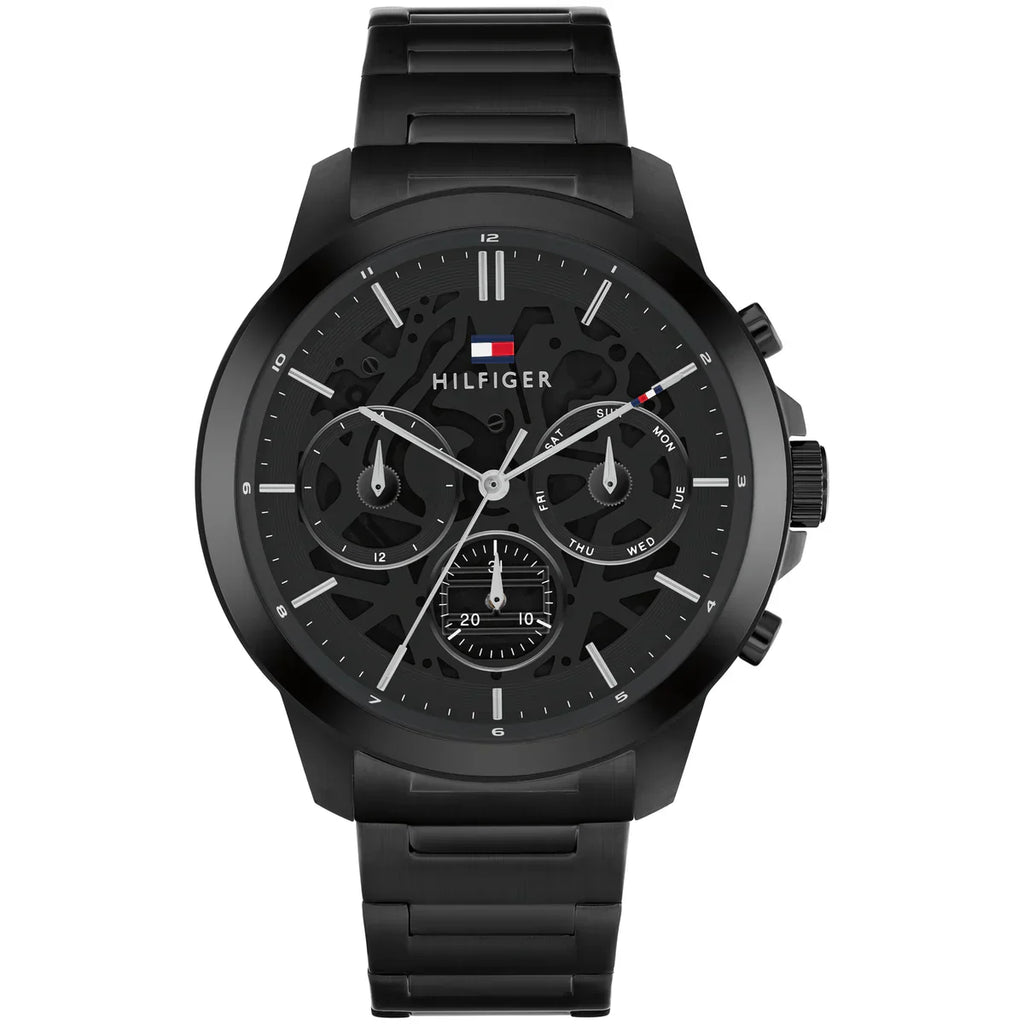 Tommy Hilfiger Henry 1710685 All Black Skeleton Dial Metal Men's Watch