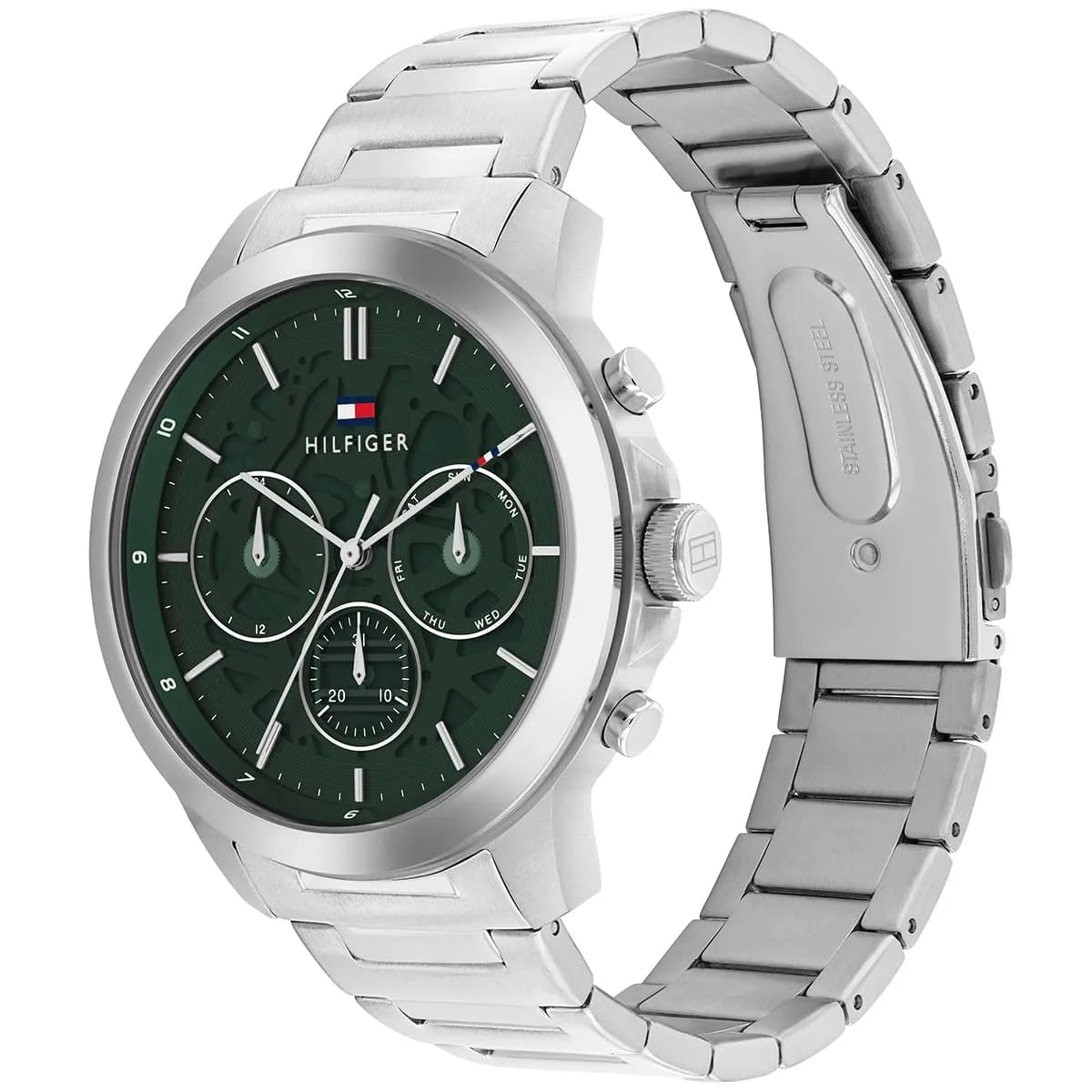 Tommy Hilfiger Henry 1710686 Silver Green Skeleton Dial Metal Men's Watch