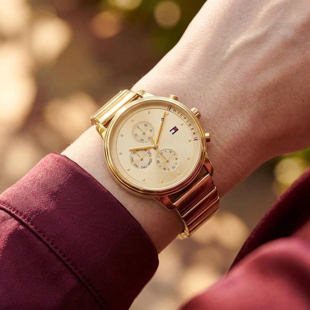 Tommy Hilfiger Blake 1781905 Multi-Function Gold Dial Gold-Tone Women's Watch