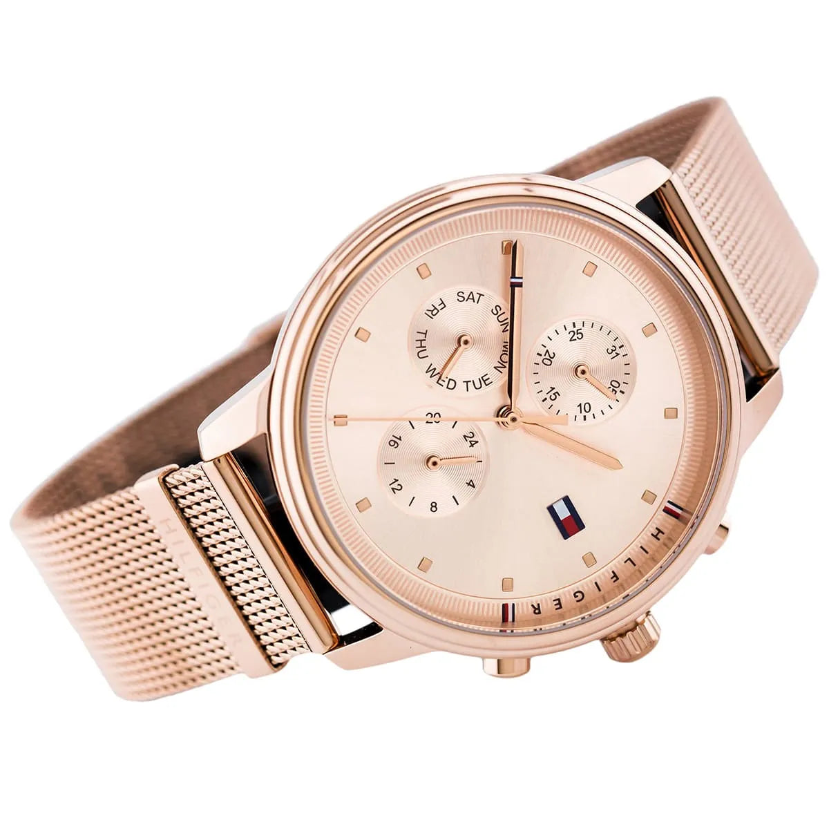 Tommy Hilfiger 1781907 Rose Gold-Tone Mesh Strap Women's Watch