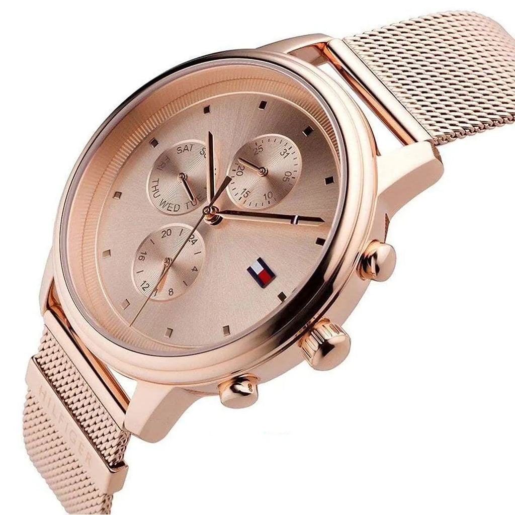 Tommy Hilfiger 1781907 Rose Gold-Tone Mesh Strap Women's Watch