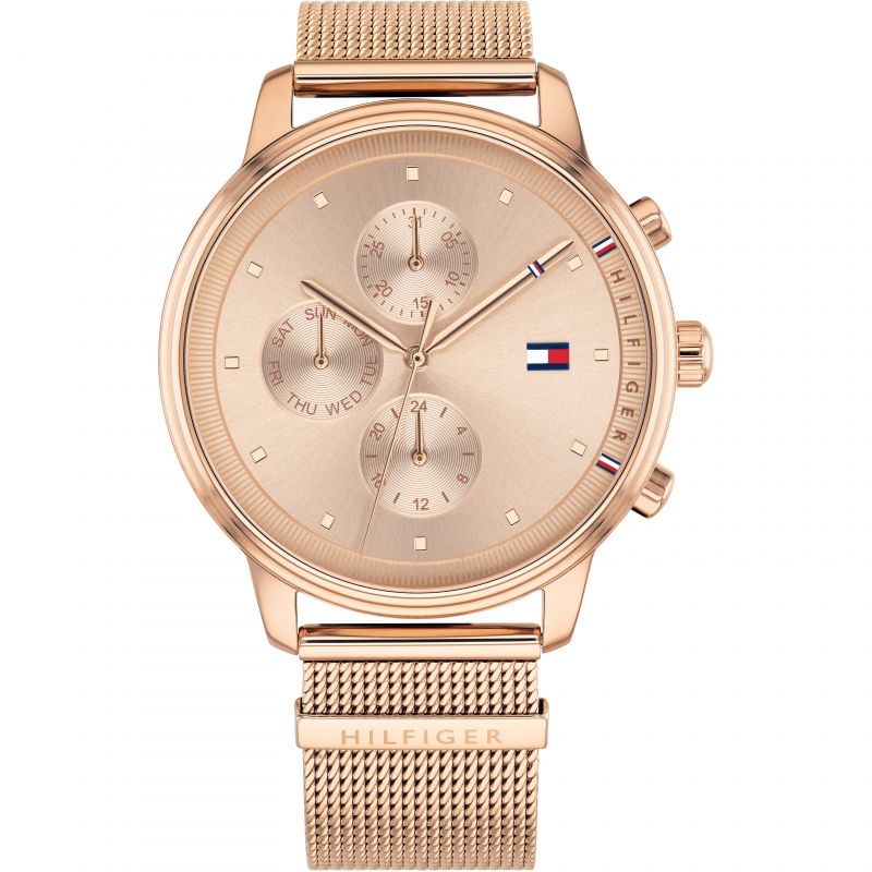 Tommy Hilfiger 1781907 Rose Gold-Tone Mesh Strap Women's Watch