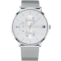 Tommy Hilfiger Jenna 1781942 Silver Mesh White Dial Women's Watch