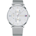 Tommy Hilfiger Jenna 1781942 Silver Mesh White Dial Women's Watch