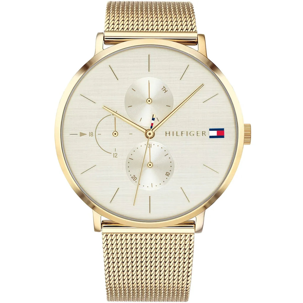 Tommy Hilfiger Jenna 1781943 Full Gold-Tone Mesh Champagne Dial Women's Watch