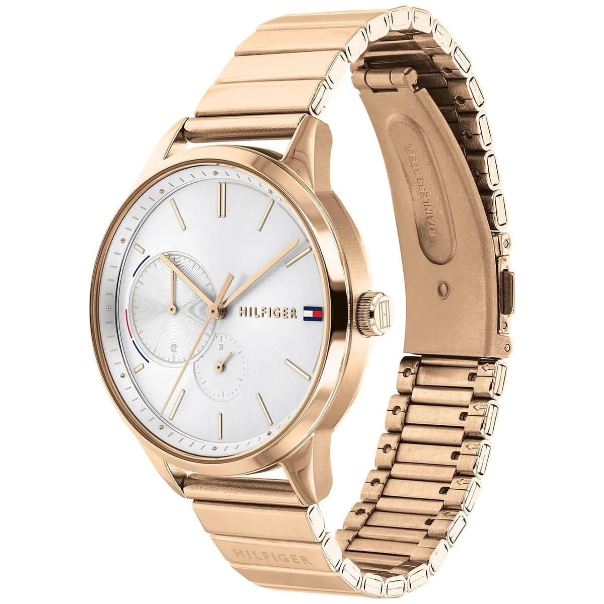 Tommy Hilfiger Brooke 1782021 Multi-Function Silver Dial Rose Gold-Tone Women's Watch