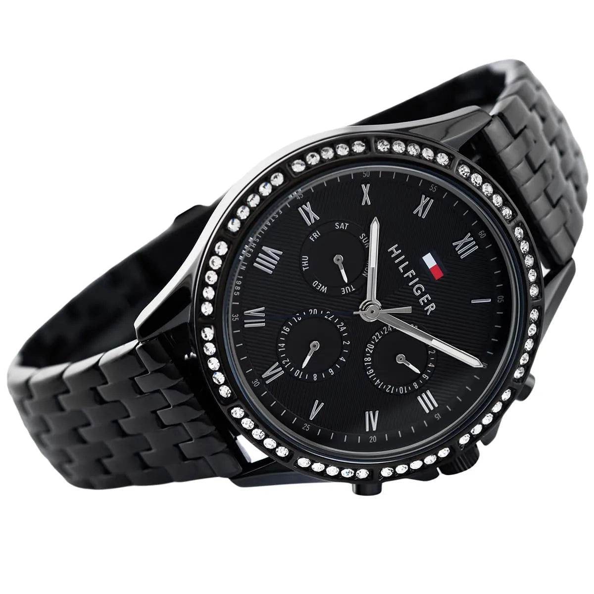 Tommy Hilfiger Ari 1782144 Multi-Function Black Dial All-Black Stainless Steel Women's Watch