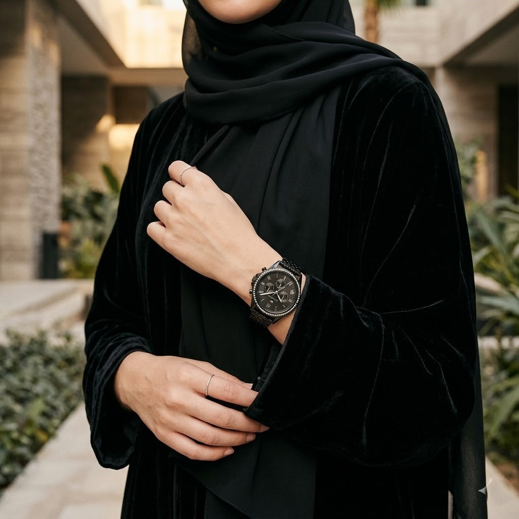 Tommy Hilfiger Ari 1782144 Multi-Function Black Dial All-Black Stainless Steel Women's Watch