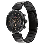 Tommy Hilfiger Lars 1782390 Multi-Function Black Dial All-Black Stainless Steel Women's Watch