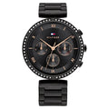 Tommy Hilfiger Lars 1782390 Multi-Function Black Dial All-Black Stainless Steel Women's Watch