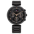 Tommy Hilfiger Lars 1782390 Multi-Function Black Dial All-Black Stainless Steel Women's Watch