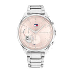 Tommy Hilfiger Leah 1782414 Multi-Function Pink Dial Silver Stainless Steel Women's Watch